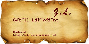 Gáll Lóránt névjegykártya