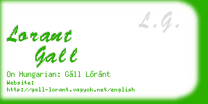 lorant gall business card